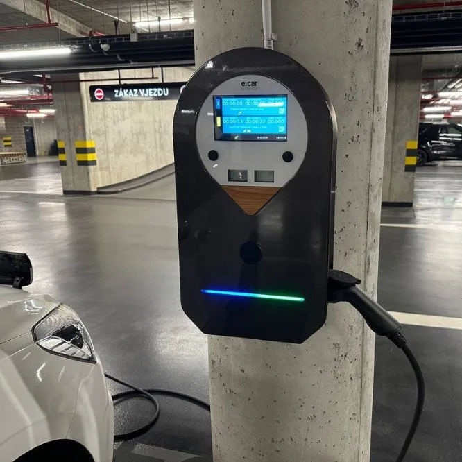 e:car WALL PRO wallbox in an underground garage