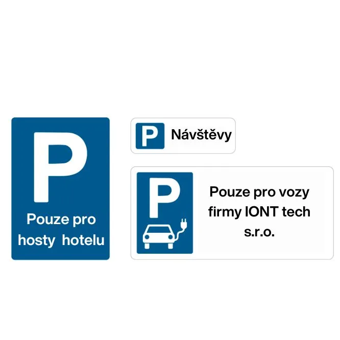 Příklady značení neveřejných parkovacích míst