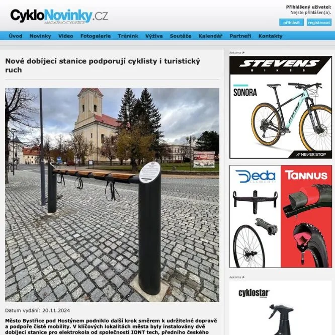 CykloNovinky.cz: Nové dobíjecí stanice podporují cyklisty i turistický ruch