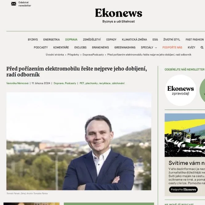 Ekonews: Před pořízením elektromobilu řešte nejprve jeho dobíjení, radí odborník