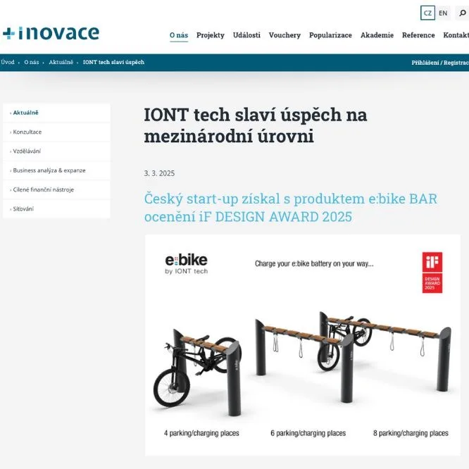 Proinovace.cz: Český start-up získal s produktem e:bike BAR ocenění iF Design Award 2025