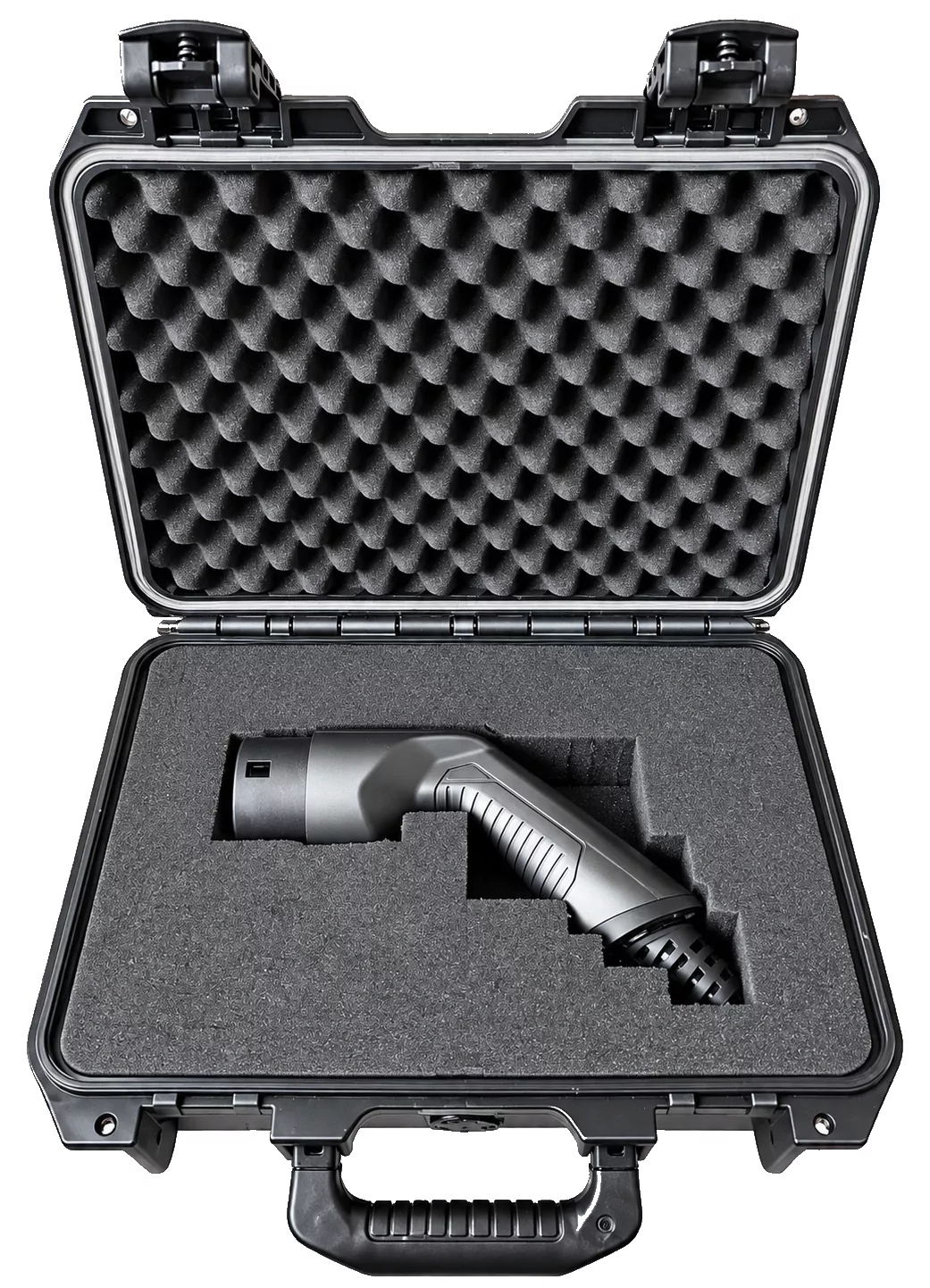 The e:car IZS connector in a sealed case with foam insert